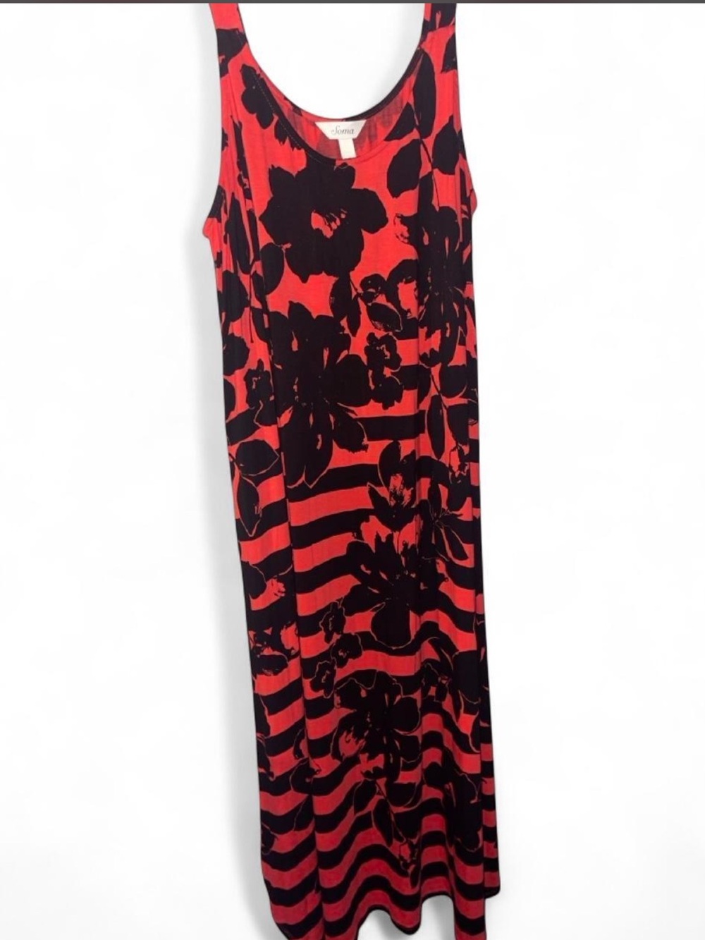 Soma Floral Maxi Dress in Red & Black Size XL